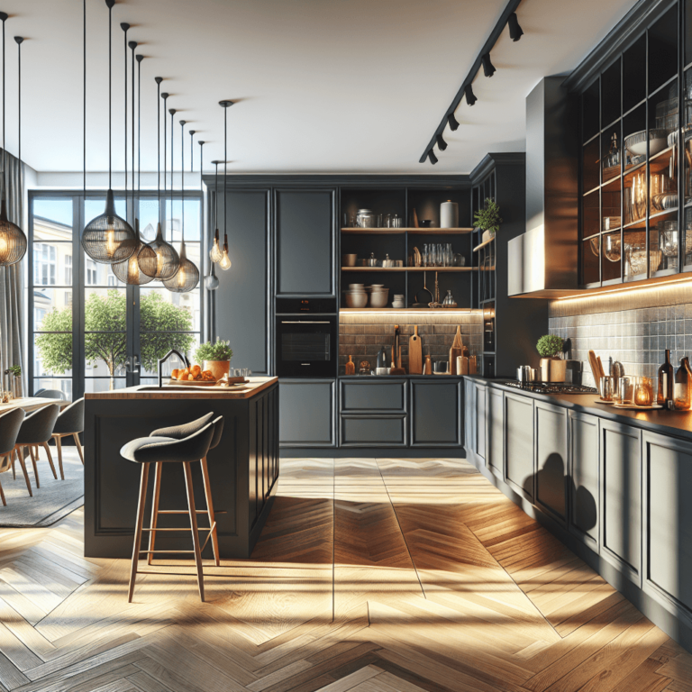 anthrazitfarbene Anrichte Küche-Leipzig