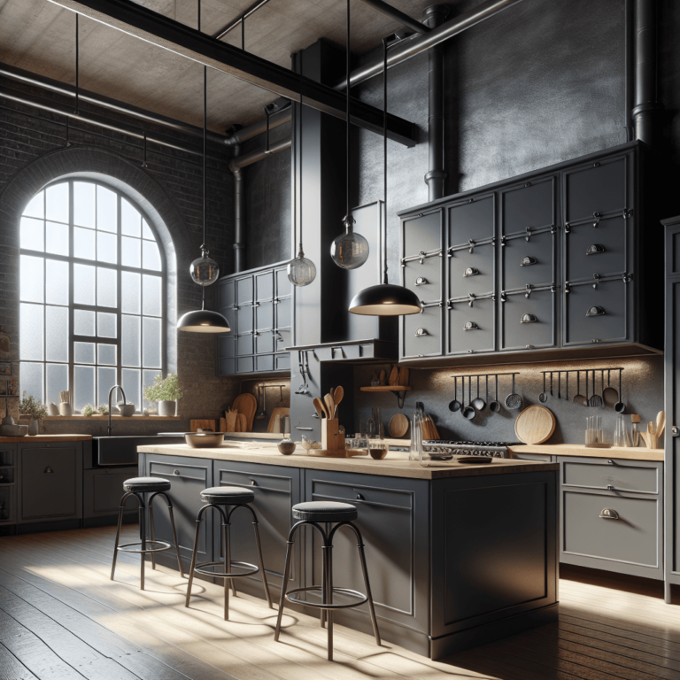 anthrazitfarbene Industrial Style Küche-Leipzig