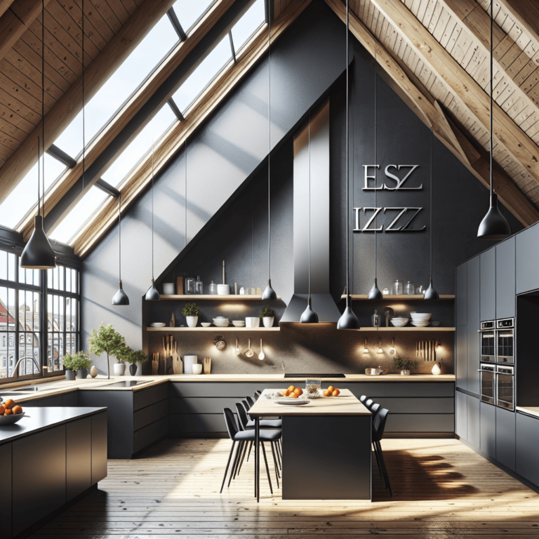 anthrazitfarbene Küche für Dachschräge-Leipzig