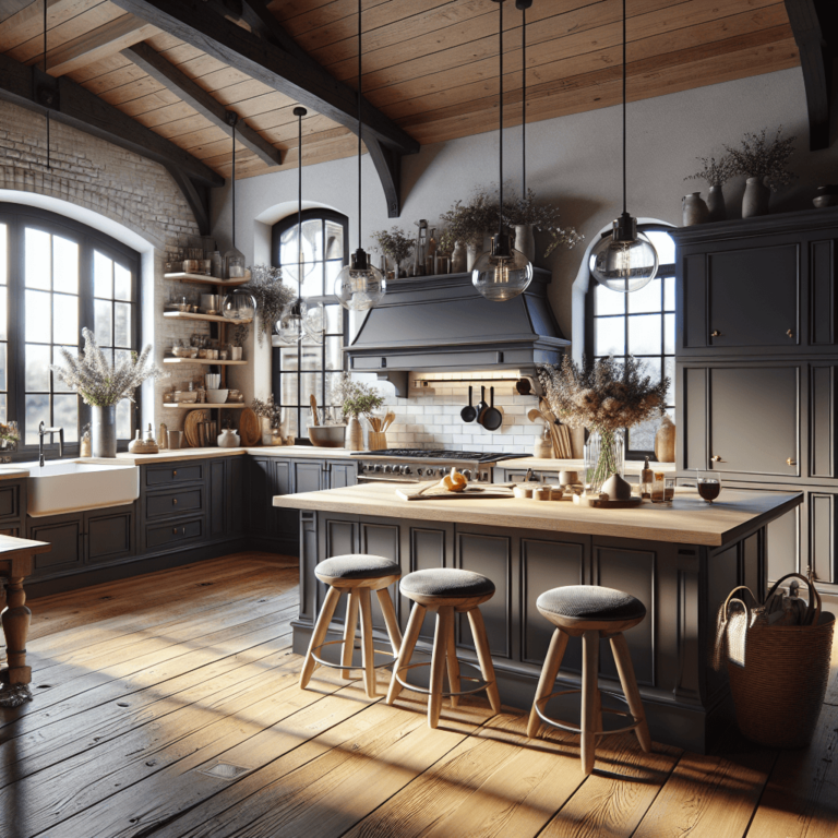 anthrazitfarbene Küche im Bauernhausstil-Leipzig