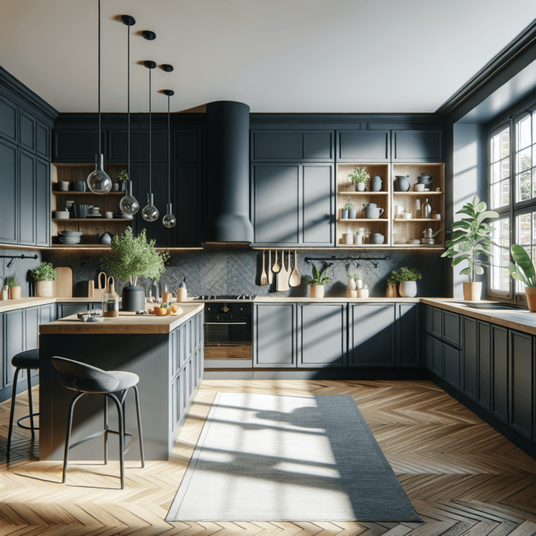 anthrazitfarbene Küche im skandinavischen Stil-Leipzig