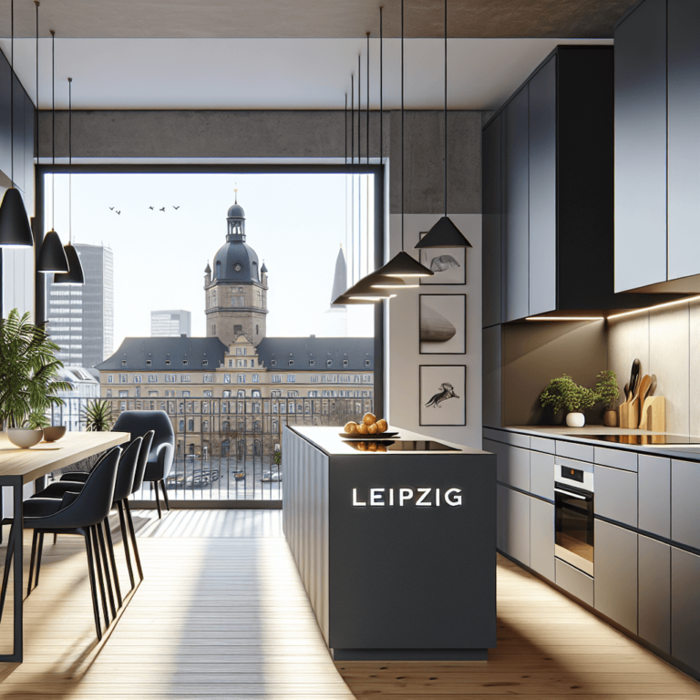 anthrazitfarbene Schwebende Küche-Leipzig