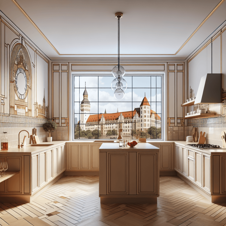 beige Küche im Art-Deco-Stil-Leipzig