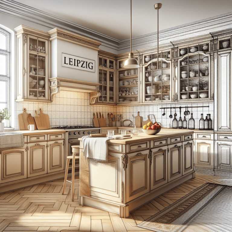 beige Küche im Vintage Chic Stil-Leipzig