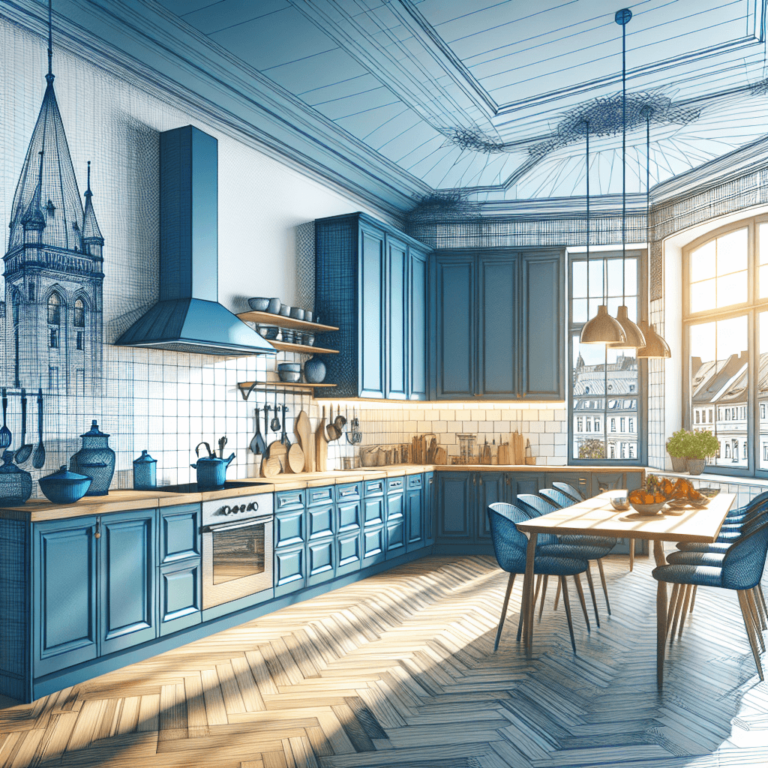 blaue Anrichte Küche-Leipzig