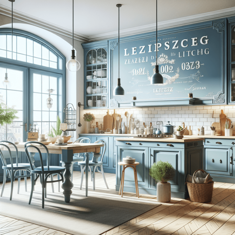 blaue Küche im Shabby Chic Stil-Leipzig