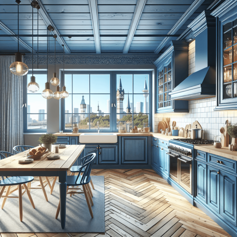 blaue Landhausküche-Leipzig