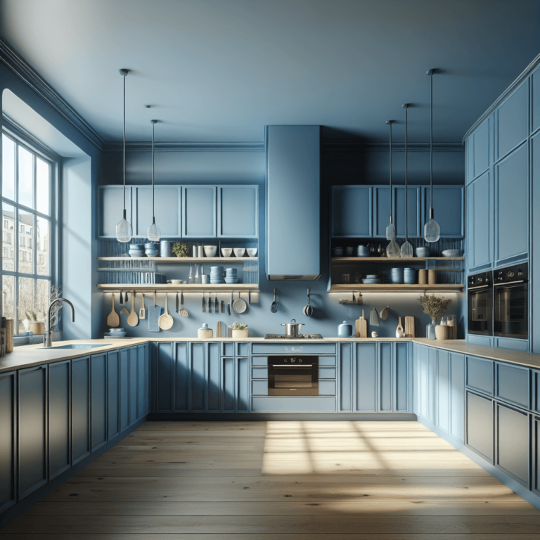 blaue Minimalismus Küche-Leipzig