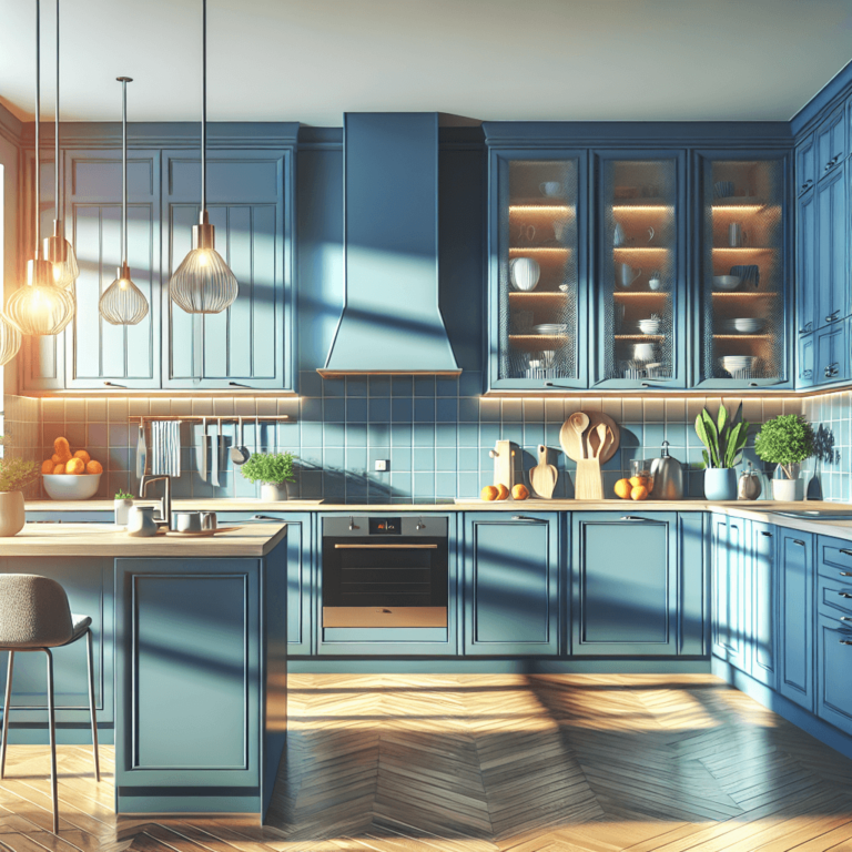 blaue mehrzeilige Küche-Leipzig