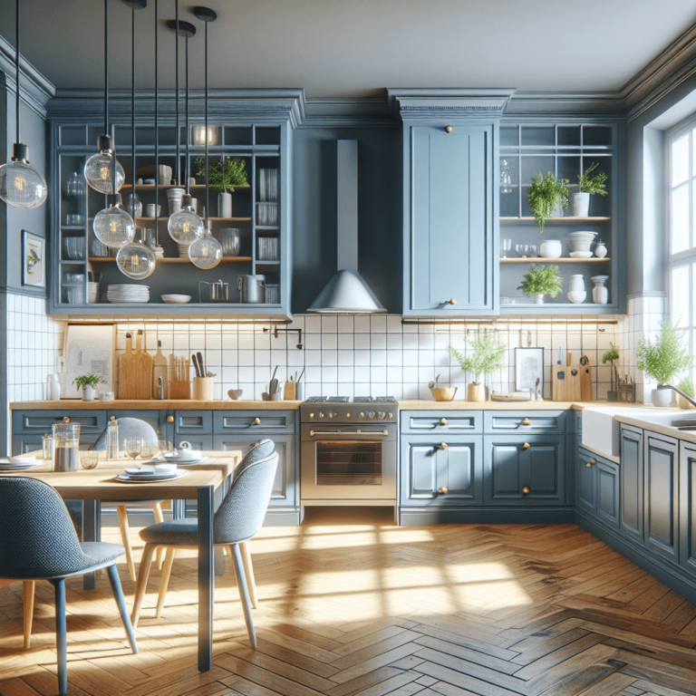 blaugraue Amerikanische Küche-Leipzig