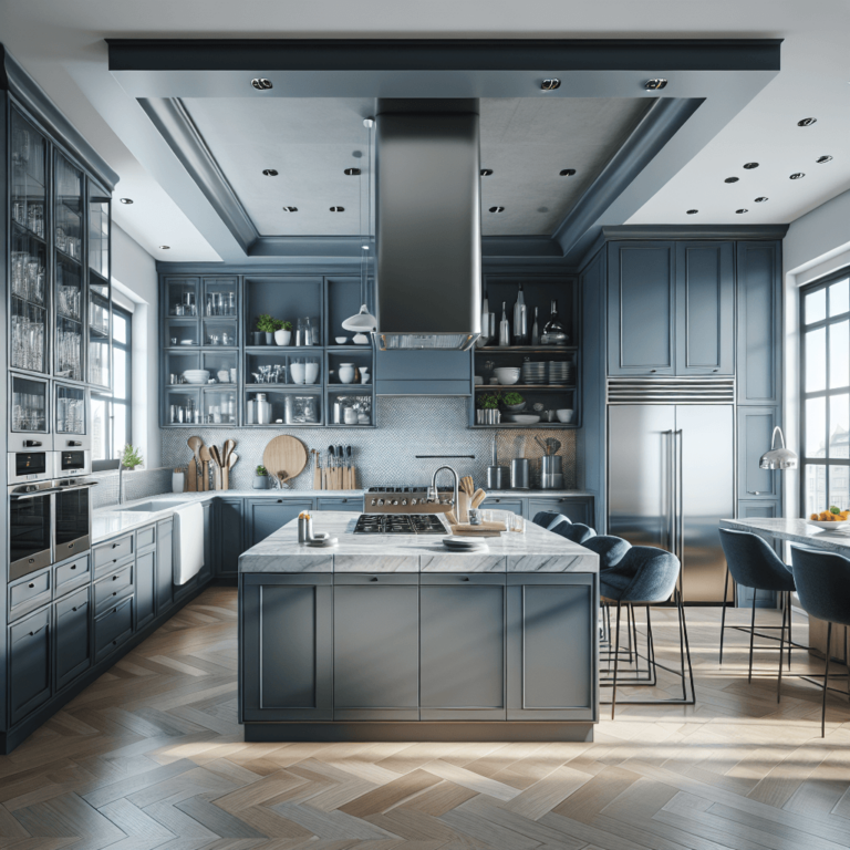 blaugraue Anrichte Küche-Leipzig