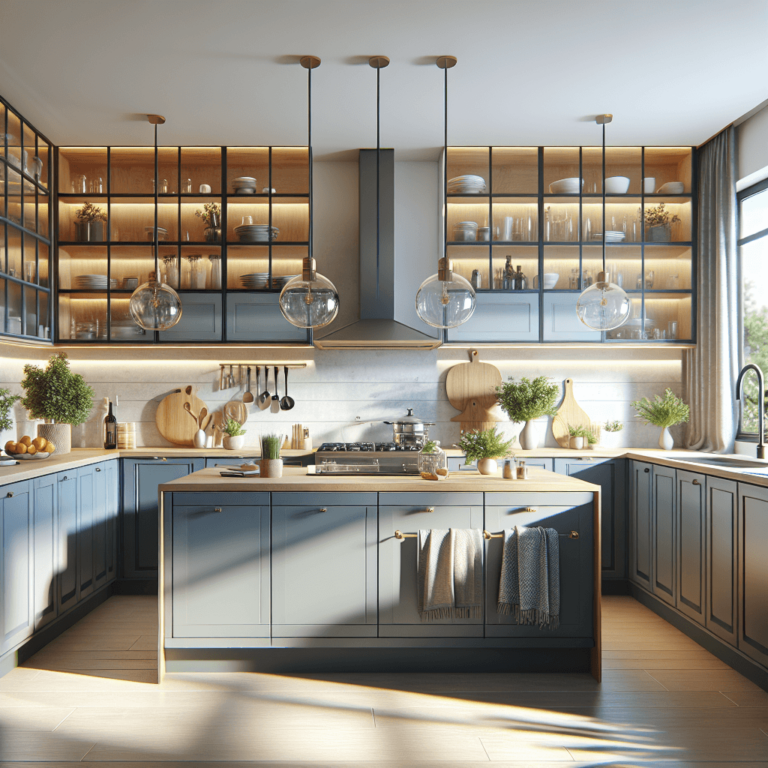 blaugraue Design Küche-Leipzig