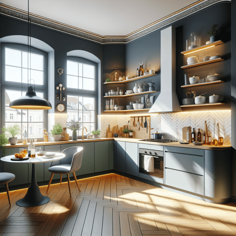 blaugraue Eck-Küche-Leipzig