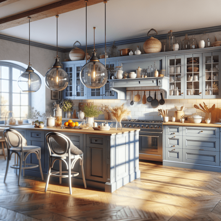 blaugraue Landhausküche-Leipzig