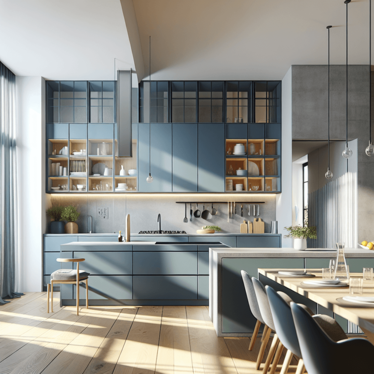 blaugraue Modulare Küche-Leipzig