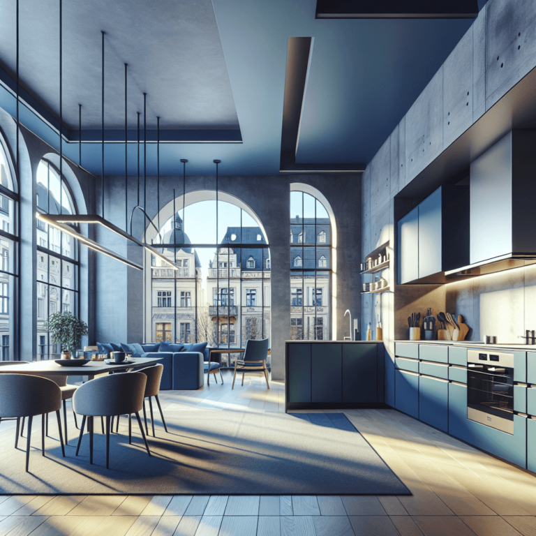 blaugraue Rondell Küche-Leipzig