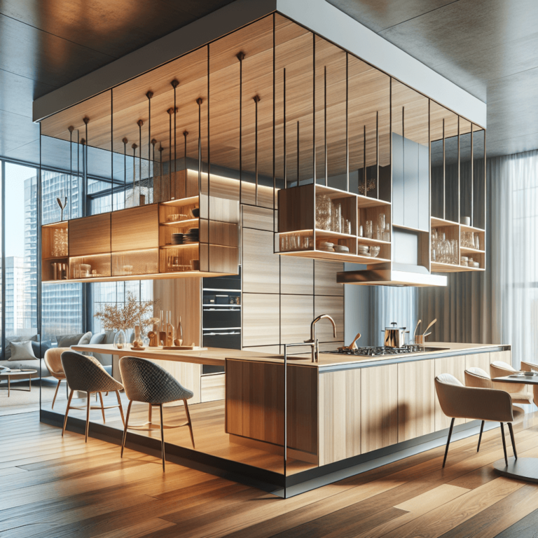 blaugraue Schwebende Küche-Leipzig