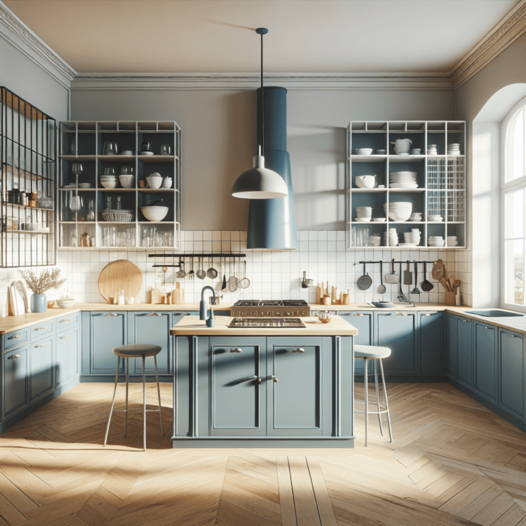 blaugraue Singleküche-Leipzig