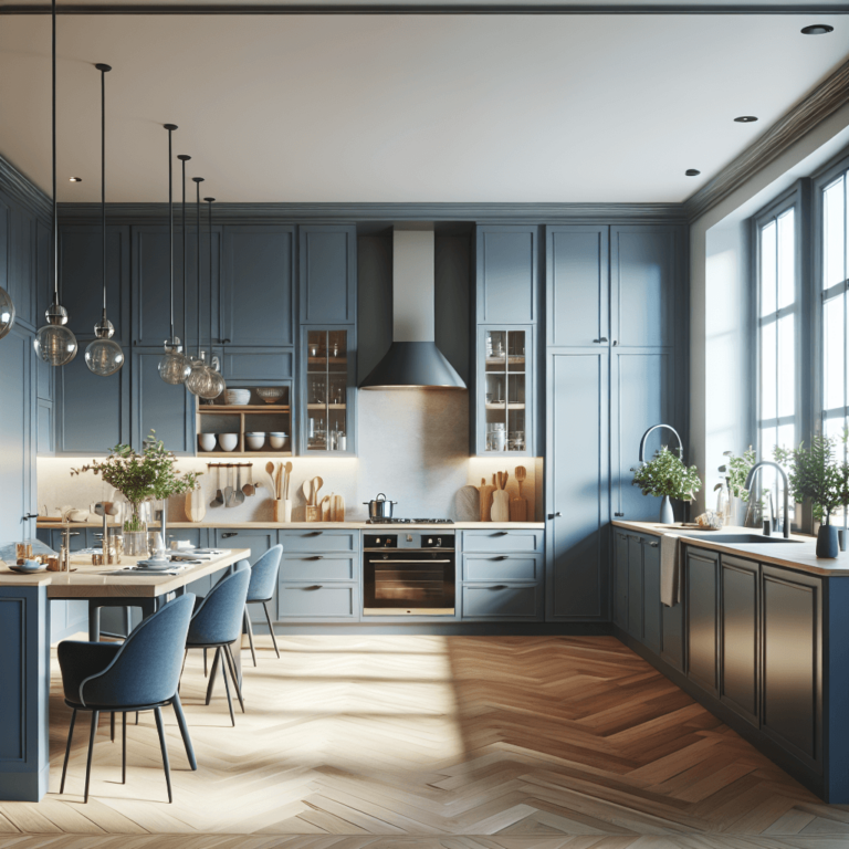 blaugraue Wohnküche-Leipzig