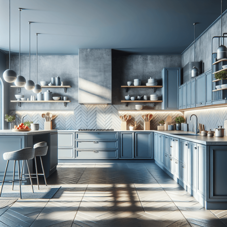 blaugraue mehrzeilige Küche-Leipzig
