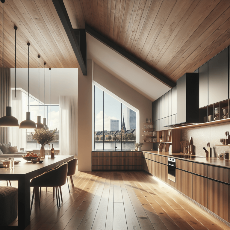 braune Küche für Dachschräge-Leipzig