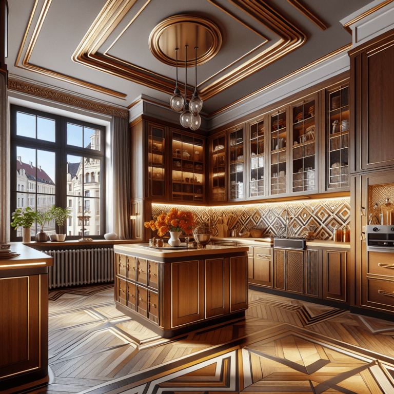 braune Küche im Art-Deco-Stil-Leipzig