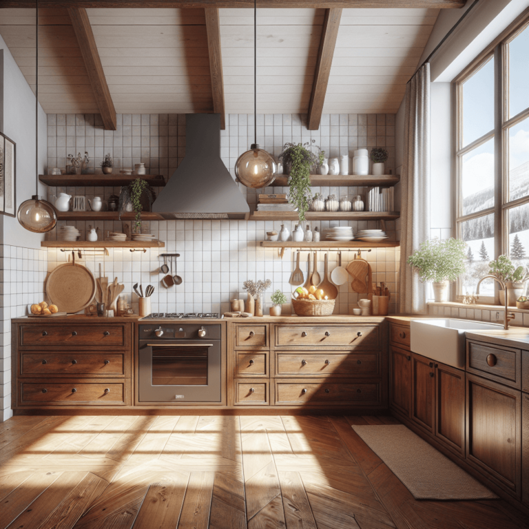 braune Küche im Bauernhausstil-Leipzig