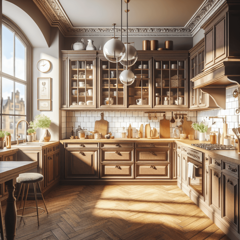 braune Küche im Shabby Chic Stil-Leipzig