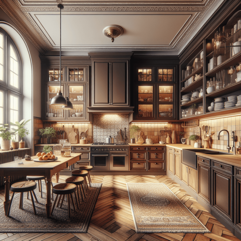 braune Küche im Vintage Chic Stil-Leipzig