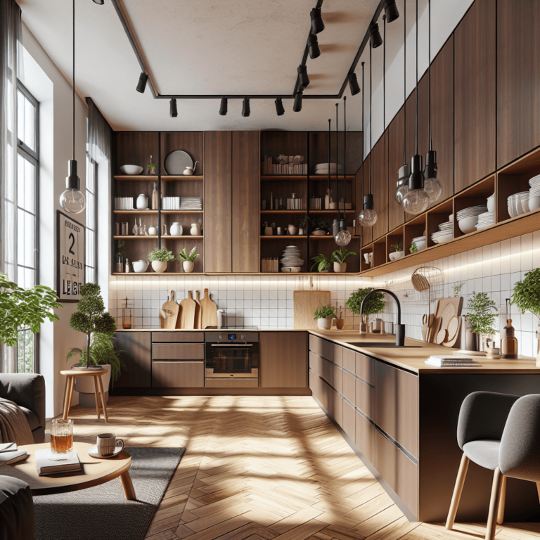 braune Küche im skandinavischen Stil-Leipzig