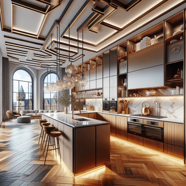 braune Küche in L-Form-Leipzig