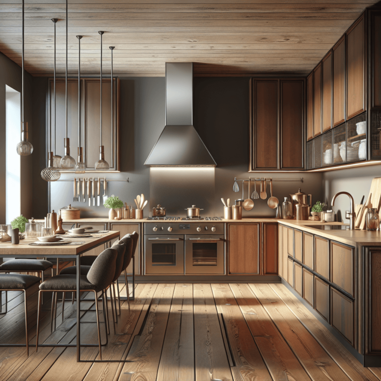 braune Küche mit Stahlakzenten-Leipzig