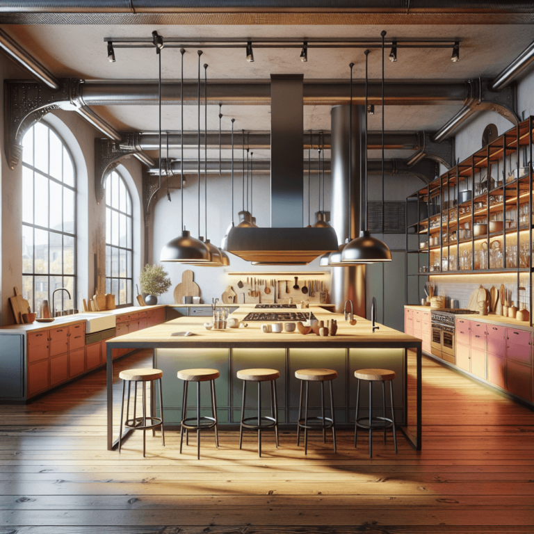 bunte Industrielle Küche-Leipzig