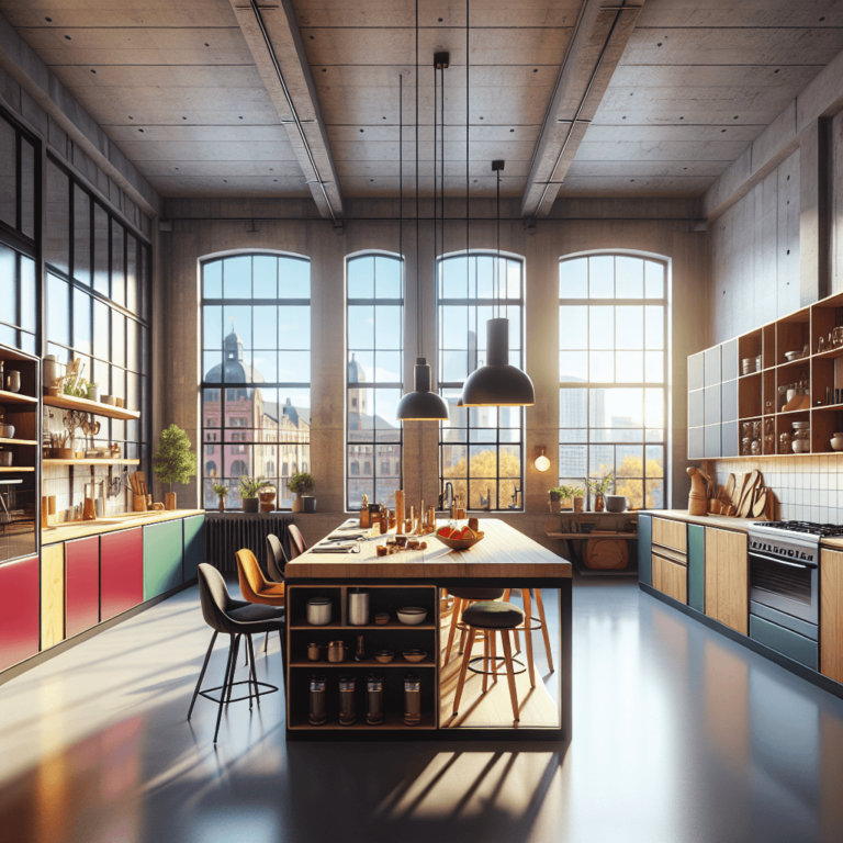 bunte Küche im Loftstil-Leipzig