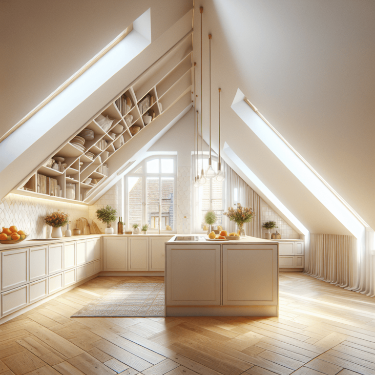 cremefarbene Küche für Dachschräge-Leipzig