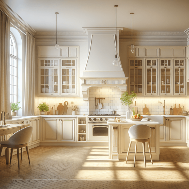 cremefarbene Küche im Art-Deco-Stil-Leipzig