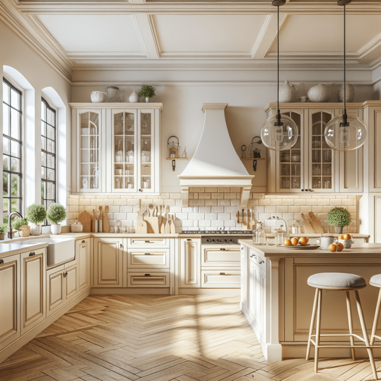 cremefarbene Küche im Bauernhausstil-Leipzig