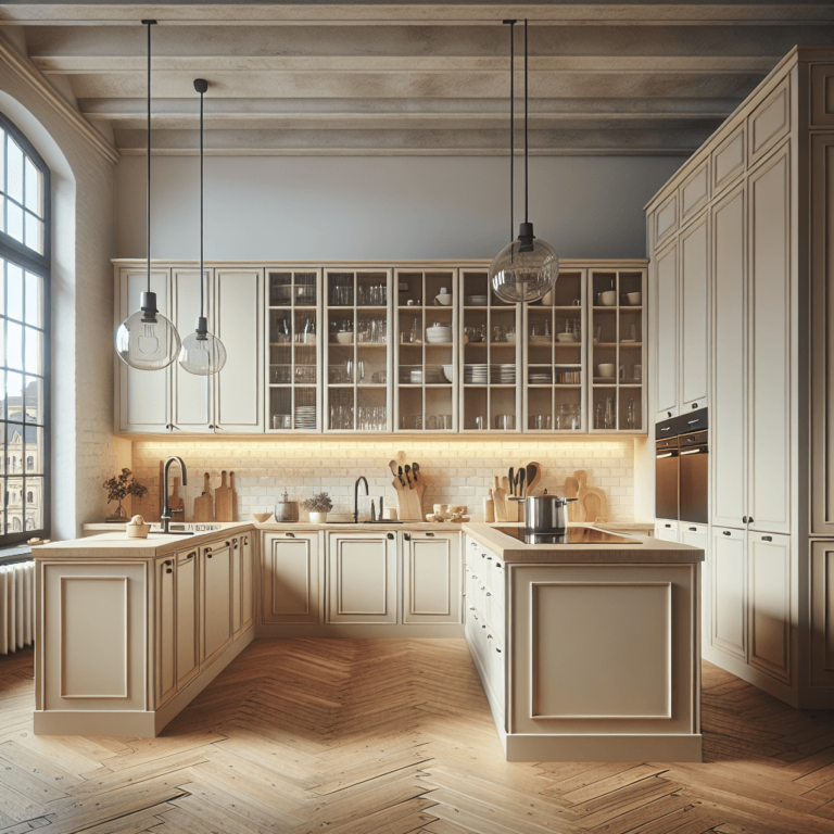 cremefarbene Küche im Loftstil-Leipzig