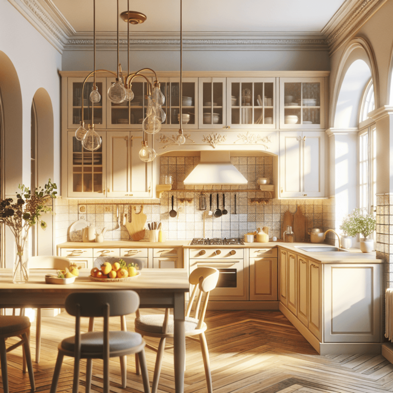 cremefarbene Küche im Vintage Chic Stil-Leipzig