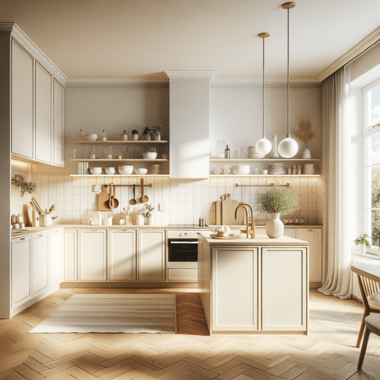 cremefarbene Küche im skandinavischen Stil-Leipzig