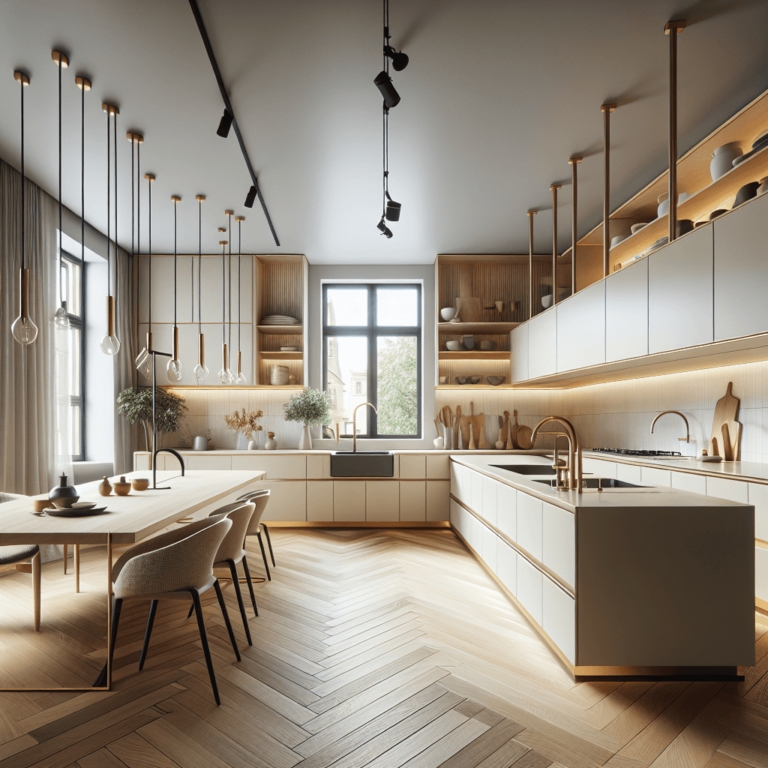 cremefarbene Schwebende Küche-Leipzig