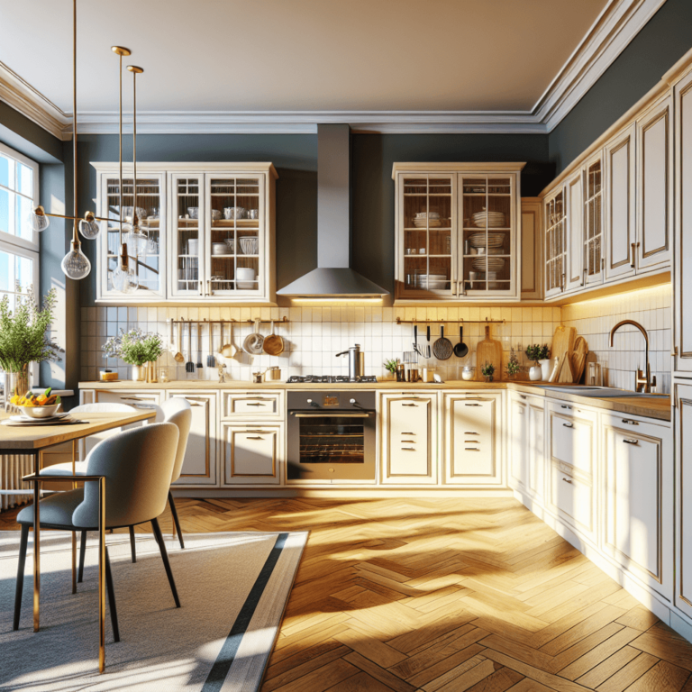 cremefarbene einzeilige Küche-Leipzig