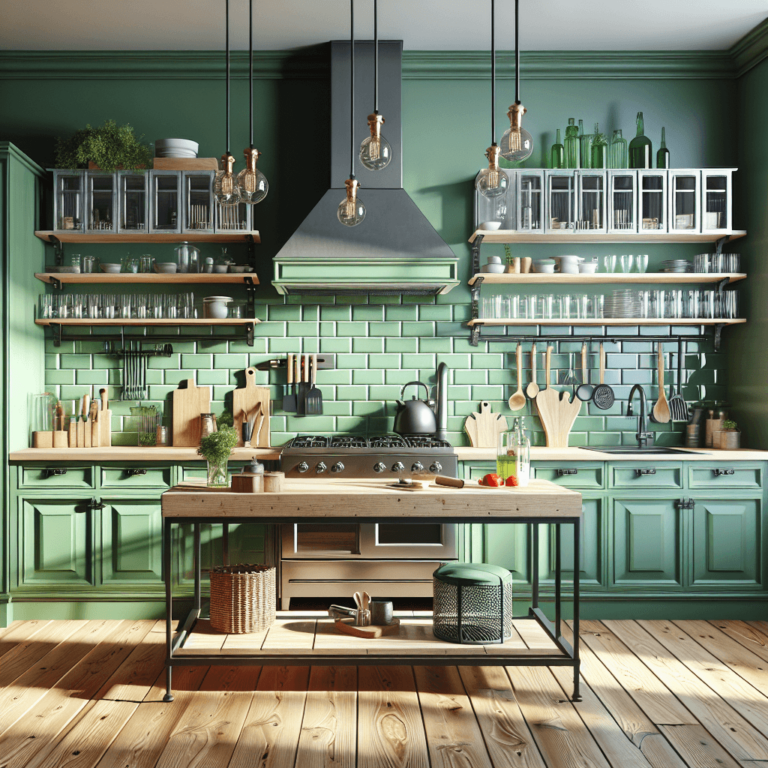 grüne Industrielle Küche-Leipzig