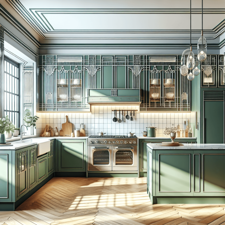 grüne Küche im Art-Deco-Stil-Leipzig
