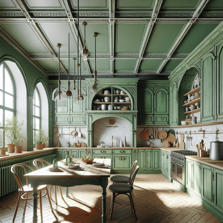 grüne Küche im Shabby Chic Stil-Leipzig