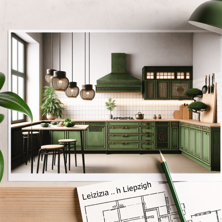 grüne Küche im asiatischen Stil-Leipzig