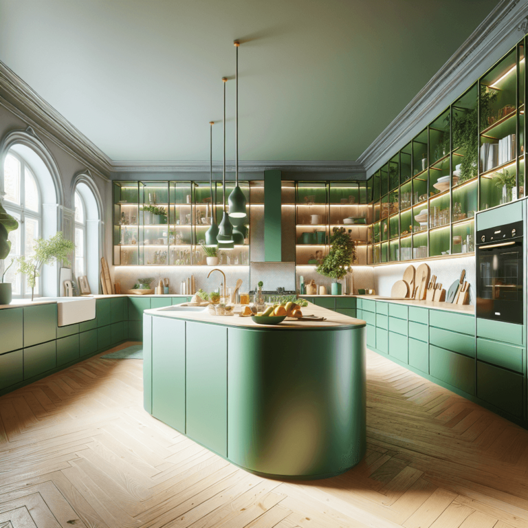 grüne Küche in G-Form-Leipzig