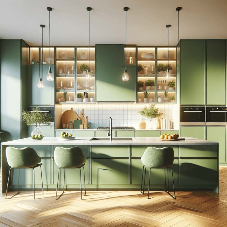grüne Küche in U-Form-Leipzig