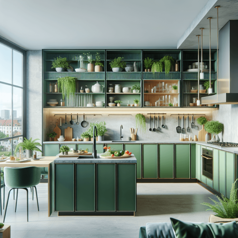 grüne mehrzeilige Küche-Leipzig
