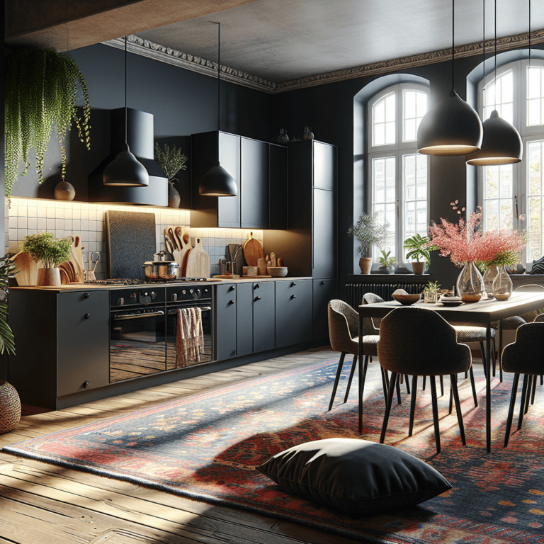 schwarze Boho Style Küche-Leipzig